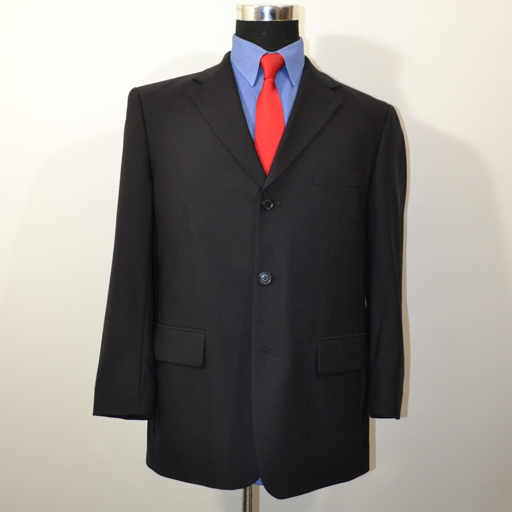 Santorelli 40S Sport Coat Blazer Suit Jacket Black